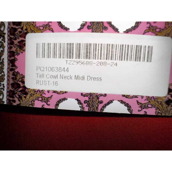 Boohoo Tall Cowl Neck Midi Dress Rust Color UK 16 US 12 EUR 44 Sexy Stretch Club - Picture 6 of 6